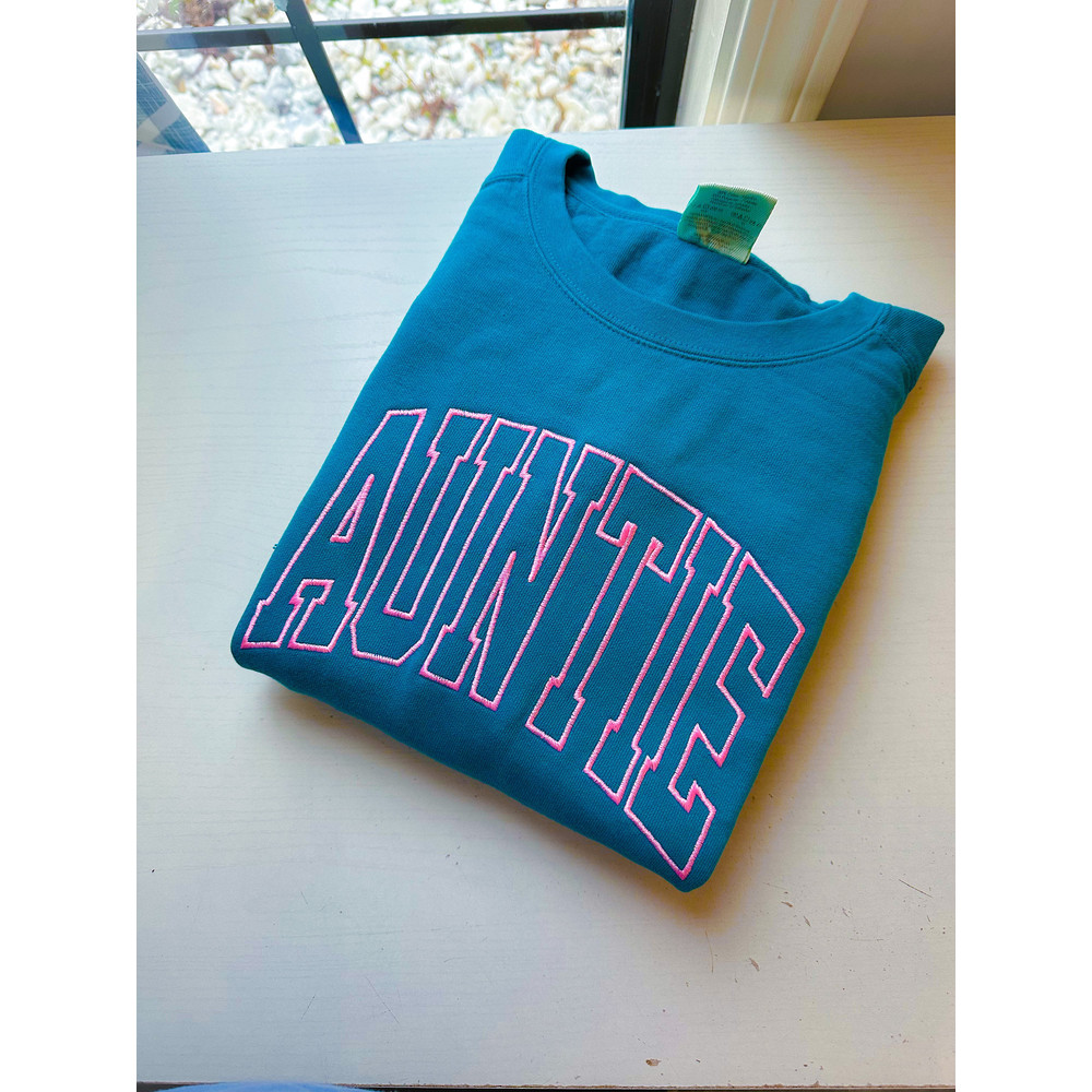 Auntie Embroidered Sweatshirt Aunt Embroidered Crewneck Sweatshirt.jpg