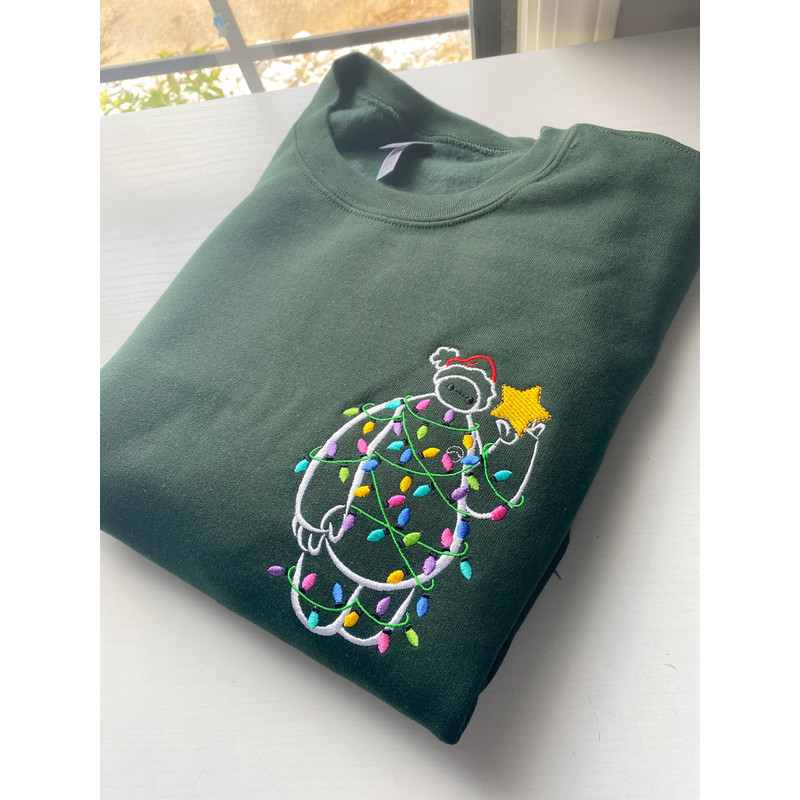 Baymax Christmas Lights Embroidered Sweatshirt  Disney Embroidered Crewneck.jpg