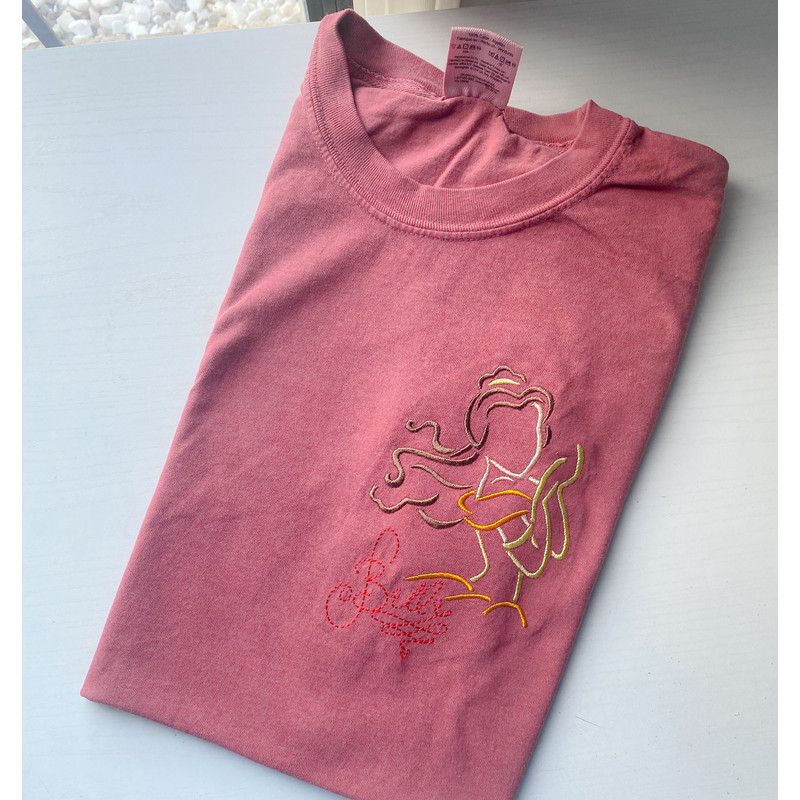 Belle Embroidered T-Shirt Disney Princess Embroidered Shirt Beauty and the Beast Shirt.jpg