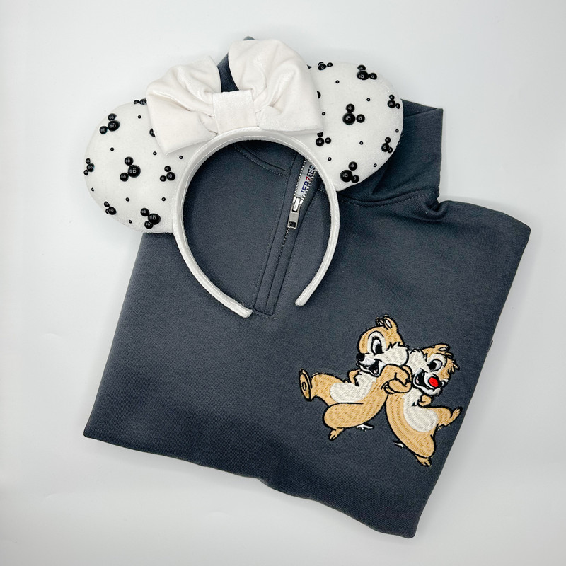 Chip and Dale Dancing Embroidered Sweatshirt Hoodie Tshirt Disney World Disneyland Embroidered.jpg