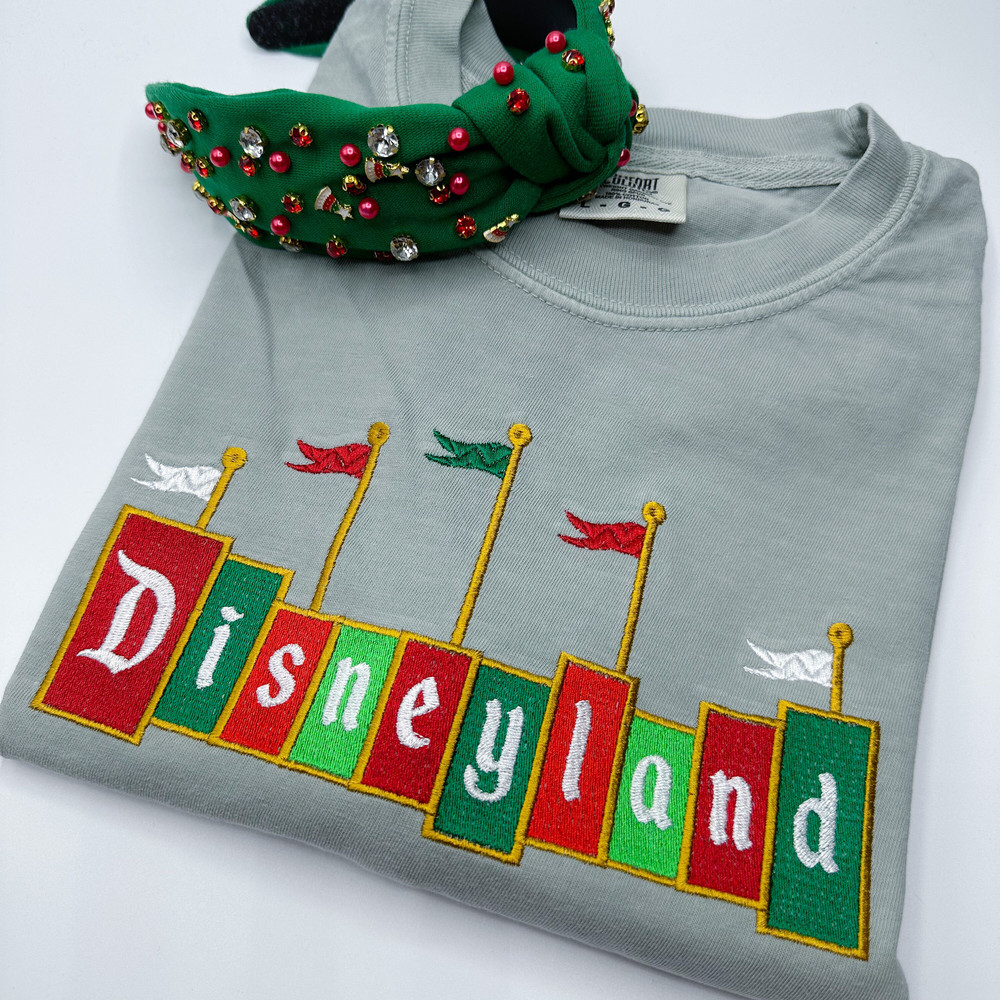 Disneyland Christmas Sign Embroidered Sweatshirt Disney Christmas Sweatshirt.jpg