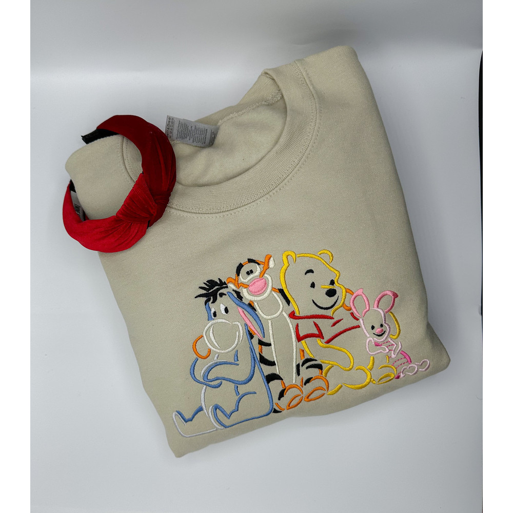 Embroidered Sweatshirt - Winnie The Pooh - Disney World Crewneck - Disneyland Embroidered Sweatshirt.jpg