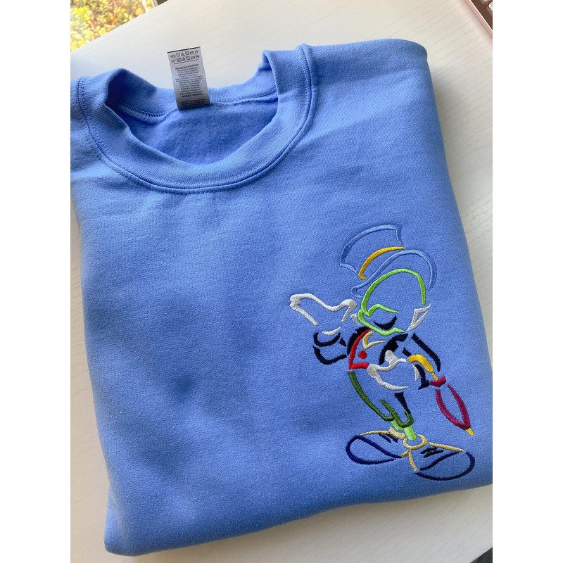 Jiminy Cricket Embroidered Sweatshirt Disney World Disneyland Embroidered Crewneck.jpg