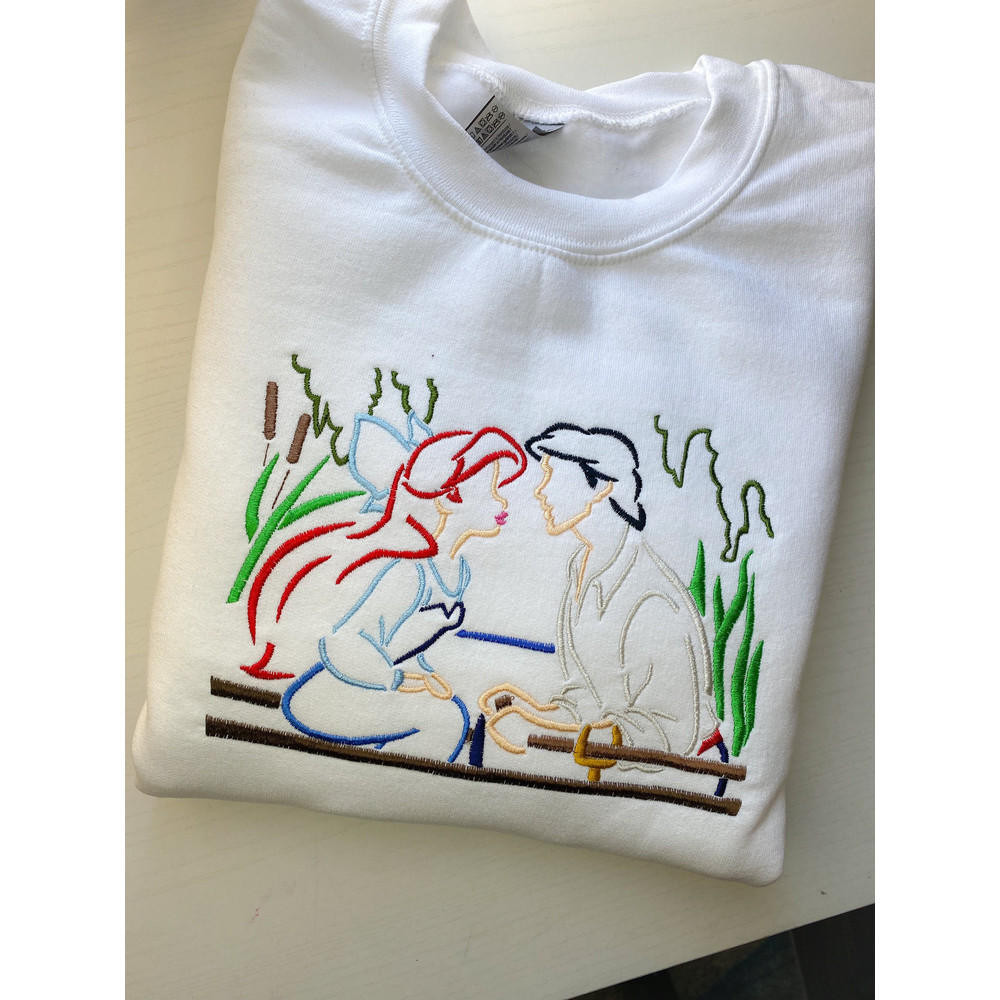 Little Mermaid Embroidered Sweatshirt Hoodie Disney World Disneyland Hoodie Sweatshirt.jpg