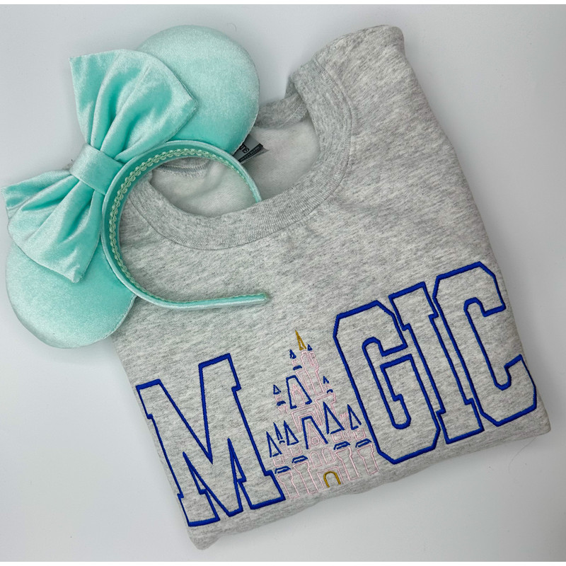 Magic Embroidered Sweatshirt Disney Magic Kingdom Embroidered Crewneck Hoodie Disney World Disneyland.jpg