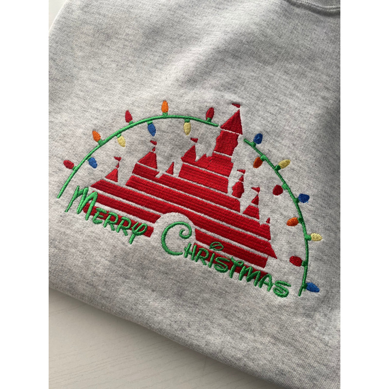 Merry Christmas Embroidered Sweatshirt Disney Christmas Sweatshirt.jpg