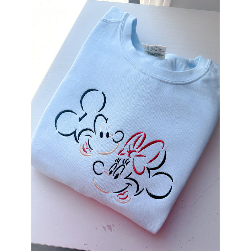 Mickey Mouse and Minnie Mouse Embroidered Sweatshirt Disney Embroidered Sweatshirt Mickey Minnie Donald Daisy Goofy Pluto.jpg