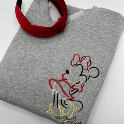 minnie embroidered sweatshirt disney world disneyland embroidered crewneck hoodie quarter zip full zip