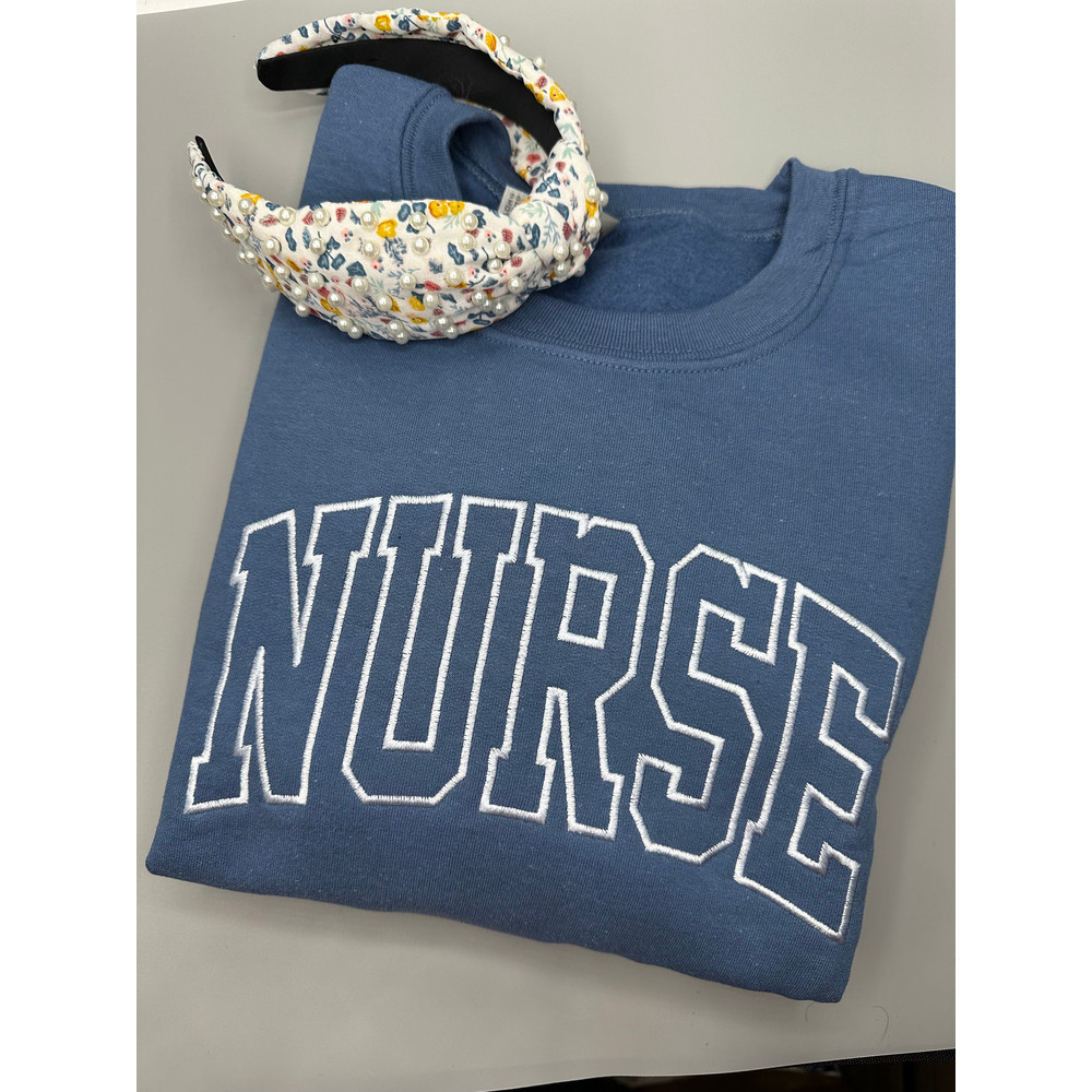 Nurse Embroidered Sweatshirt Nurse Embroidered Crewneck Sweatshirt.jpg
