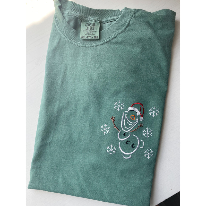 Olaf Santa Embroidered T-Shirt Disney Embroidered T-Shirt.jpg