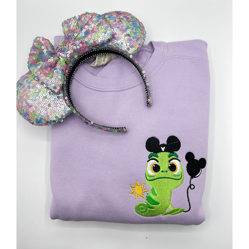 Pascal Mickey Hat Embroidered Sweatshirt  Disney Tangled Embroidered Sweatshirt  Disney World  Disneyland 1.jpg