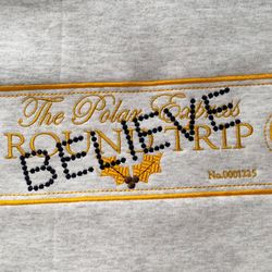 Polar Express Ticket Embroidered Sweatshirt  Embroidered Christmas Sweatshirt