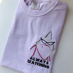 roz always watching embroidered sweatshirt disney monsters embroidered crewneck disney world disneyland hoodie quarte