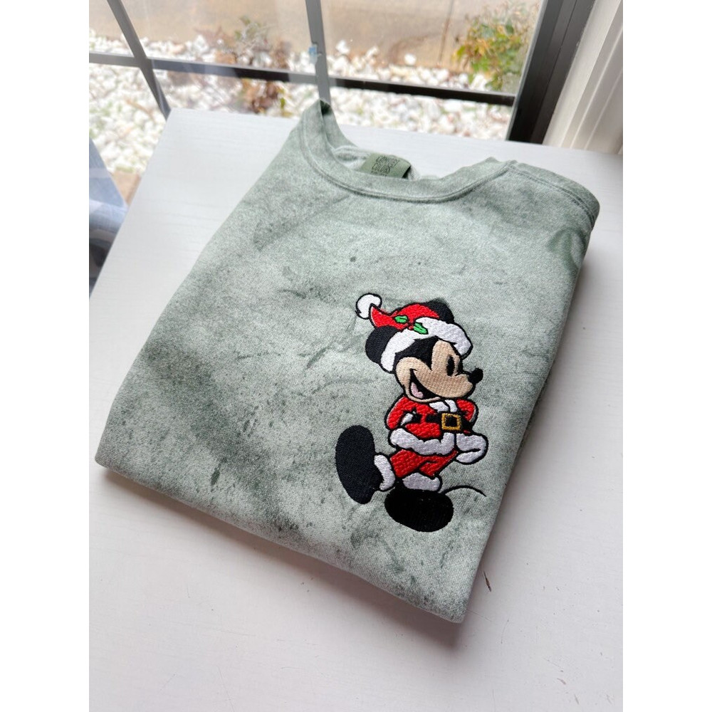 Santa Mickey Embroidered Sweatshirt Ready To Ship Disney Christmas Embroidered Sweatshirt.jpg