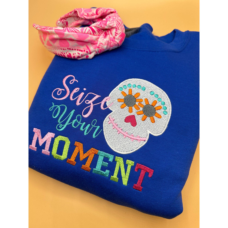 Seize Your Moment Embroidered Crewneck Disney Embroidered Coco Sweatshirt Tshirt.jpg