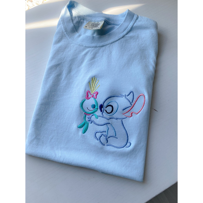 Stitch and Scrump Disney Embroidered T-Shirt Disney Embroidered Shirt.jpg