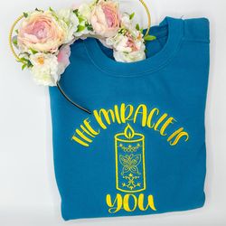 the miracle is you embroidered sweatshirt disney encanto embroidered crewneck hoodie disney world disneyland