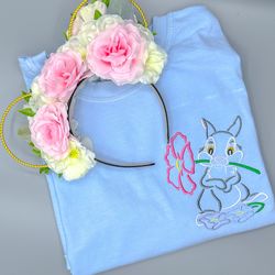 thumper embroidered t-shirt disney bambi embroidered shirt long sleeve sweatshirt