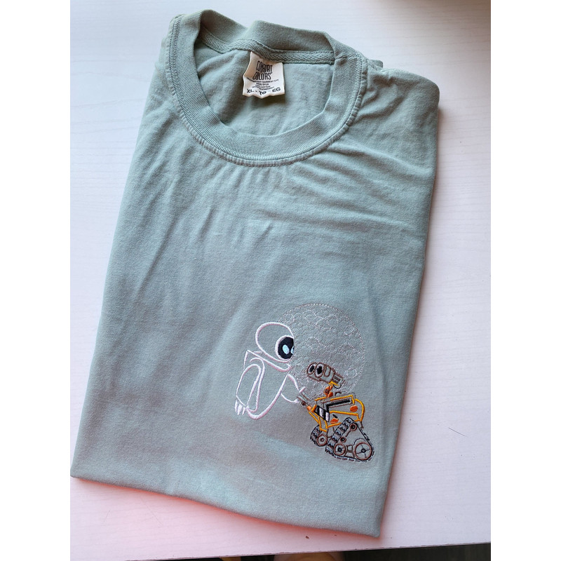Wall-E and Eve Embroidered T-shirt Disney Wall-E Embroidered Shirt.jpg