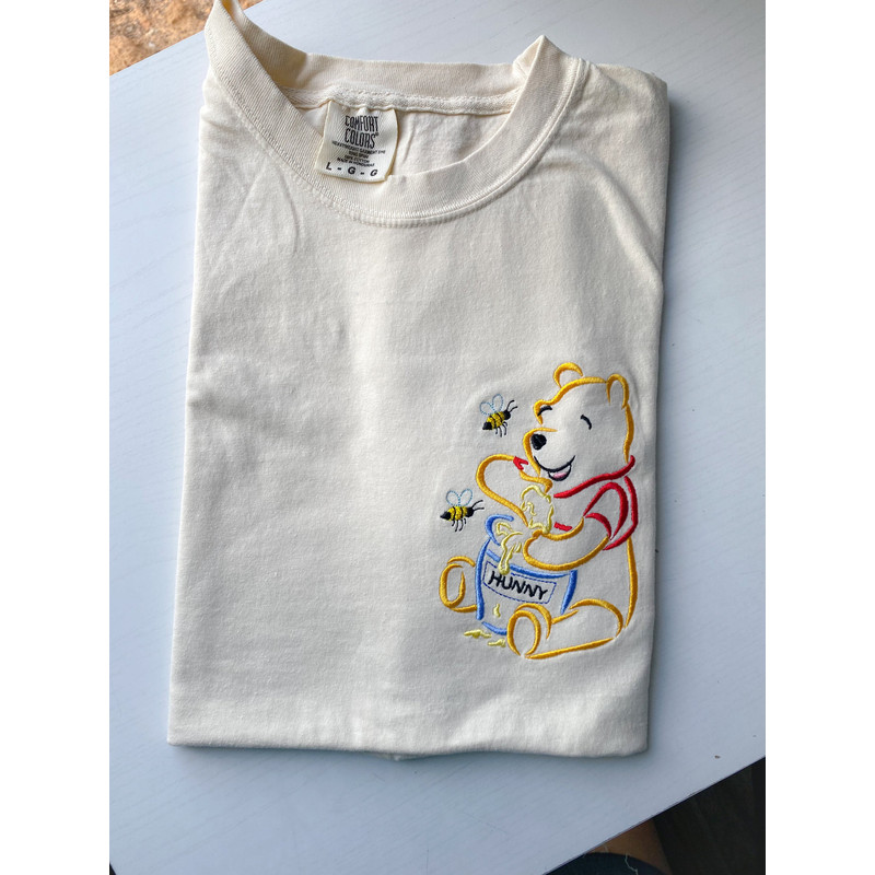 Winnie the Pooh Hunny Bees Embroidered T-Shirt Disney Embroidered Shirt.jpg