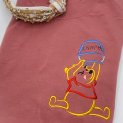 winnie the pooh in hunny pot embroidered sweatshirt disney world disneyland embroidered crewneck