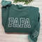 Comfort Colors® Neutral Papa Sweatshirt, EMBROIDERED Dad Shirt with Kids Names on Sleeve, Varsity Letter Hoodie, Birthday Gift for Daddy.jpg