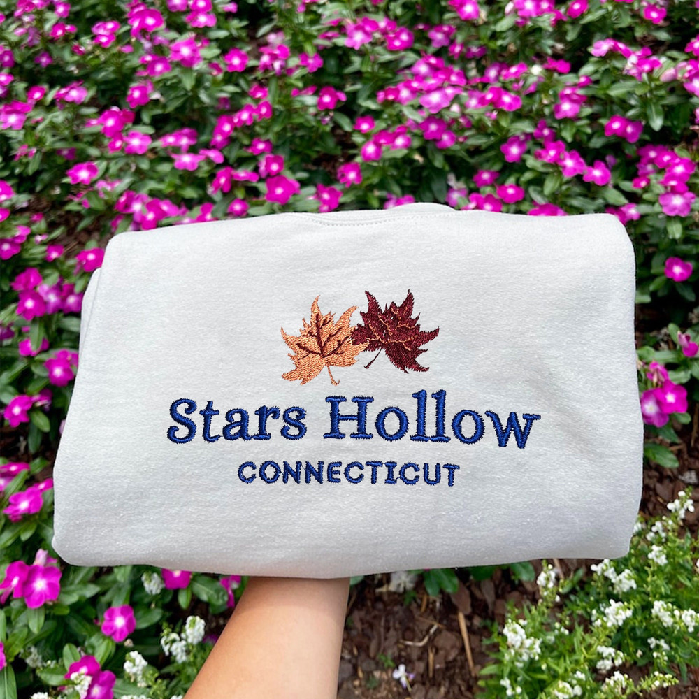 EMBROIDERED Stars Hollow Connecticut Comfort Colors® Sweatshirt, Fall Shirt, Autumn Shirt, Christmas Gift.jpg