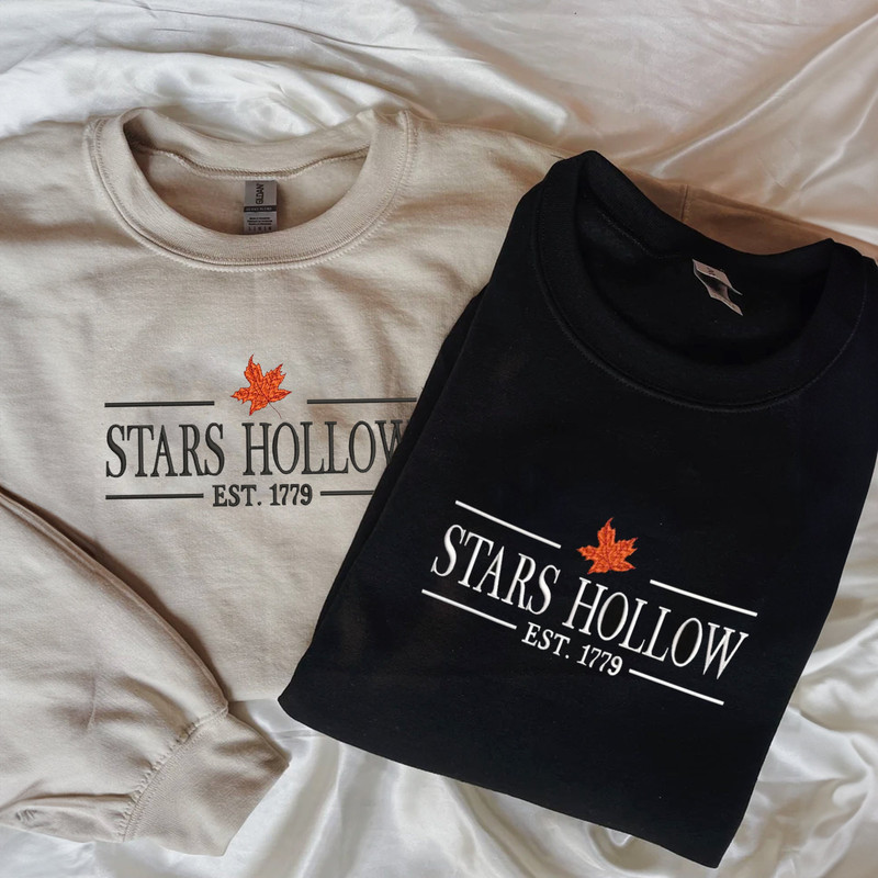 EMBROIDERED Stars Hollow Est 1779 Sweatshirt, Fall Autumn Tshirt, Birthday Gift for Her.jpg