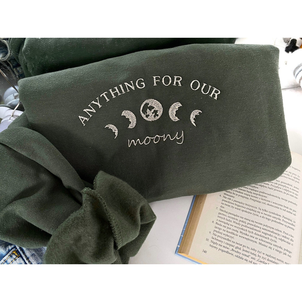 Embroidered Anything For Our Moony sweatshirt, Harry Fandom Unisex Sweatshirt, Marauders Sweater, Wizard Book Gift Crewneck, Wizard Sweater.jpg