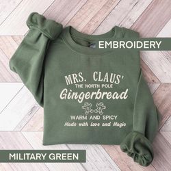 embroidered gingerbread sweatshirt, christmas crewneck, christmas sweatshirts for women, women holiday sweater, xmas gif