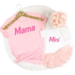 mama shirt , matching mama and mini sweatshirts, new mom gift idea , best gifts for moms , mini shirt, baby shower gift,