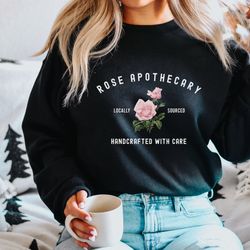 rose apothecary sweatshirt, schitt creek sweatshirt unisex, rose sweatshirt, handcrafted with care,moira rose sweater,da