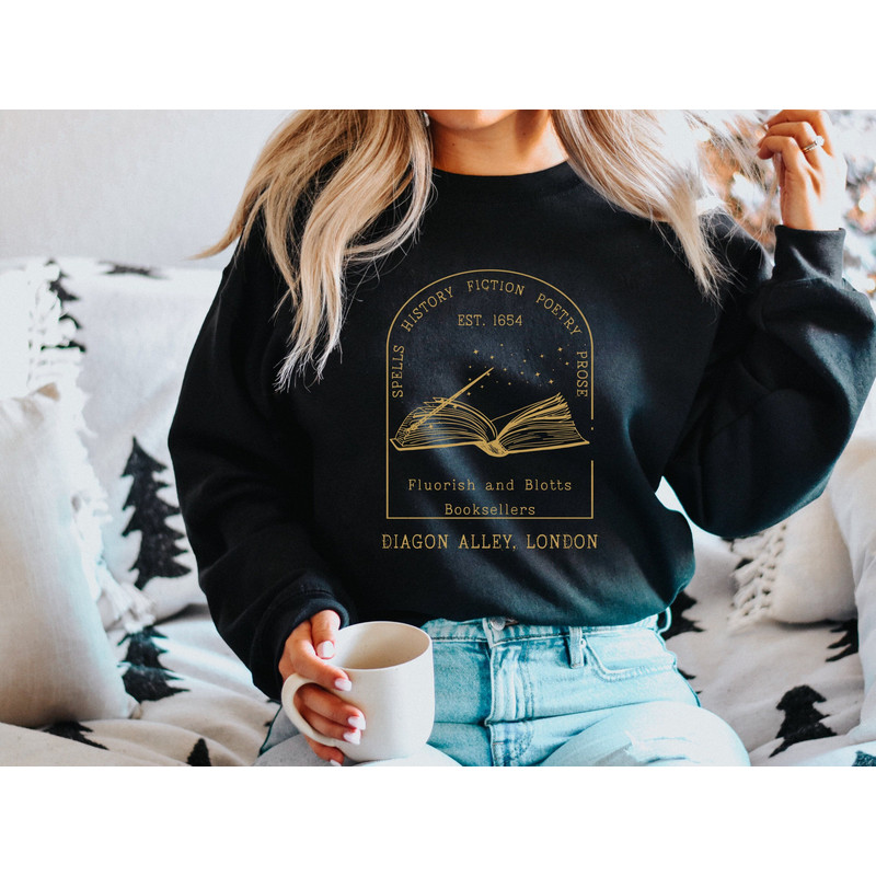 Wizard Book Shop Sweatshirt, Harry Sweater, Universal Trip Sweater, Wizard Sweatshirt, Book Nerd Sweater, Potter.jpg