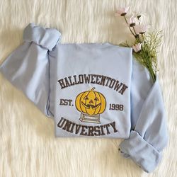 halloweentown university embroidered sweatshirt embroidered pumpkin university hoodie halloweentown t-shirt crew neck
