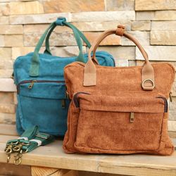 backpack, crossbody bag, shoulder bag, handbag, corduroy bag