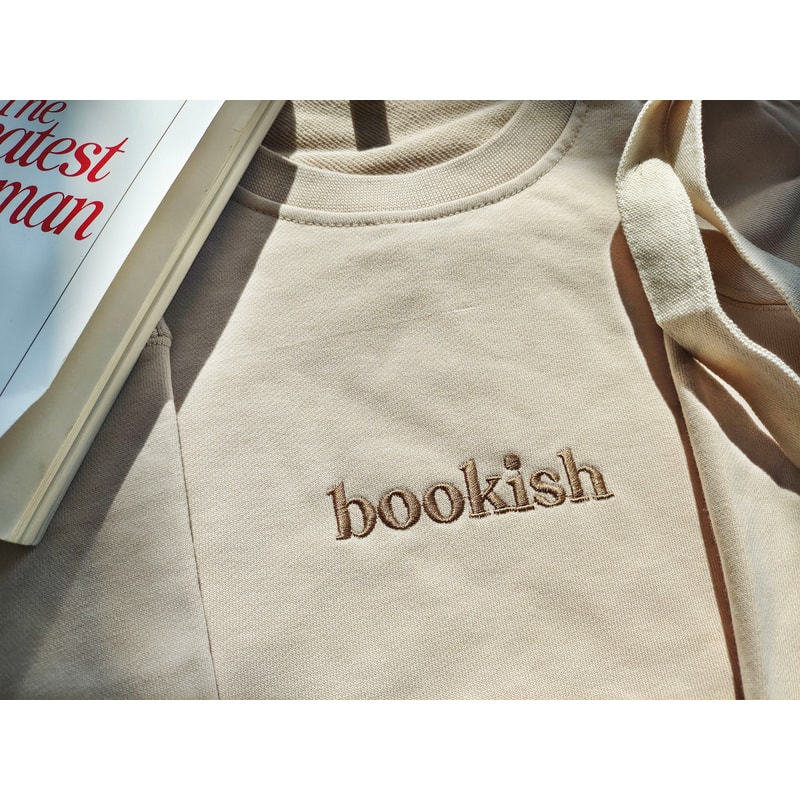 Bookish Embroidered Sweatshirt,Embroidered Sweatshirt,Trendy sweatshirt,Reading Sweatshirt,Book Readers Gift,Book Readers Gift.jpg