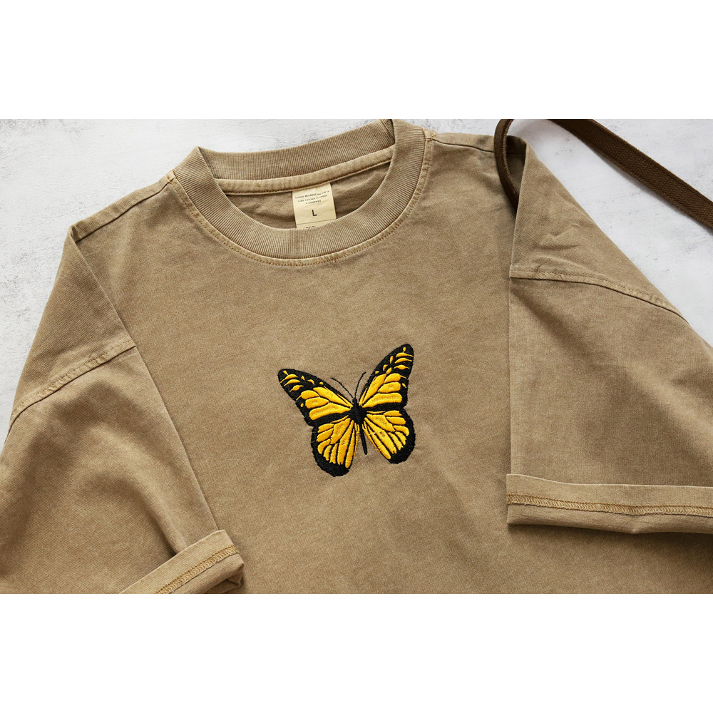 Butterfly Embroidered Tshirt,Custom Personalised Butterfly Unisex Shirt,Oversized tshirts,Gifts for herhe,Nature Lover's Gift.jpg