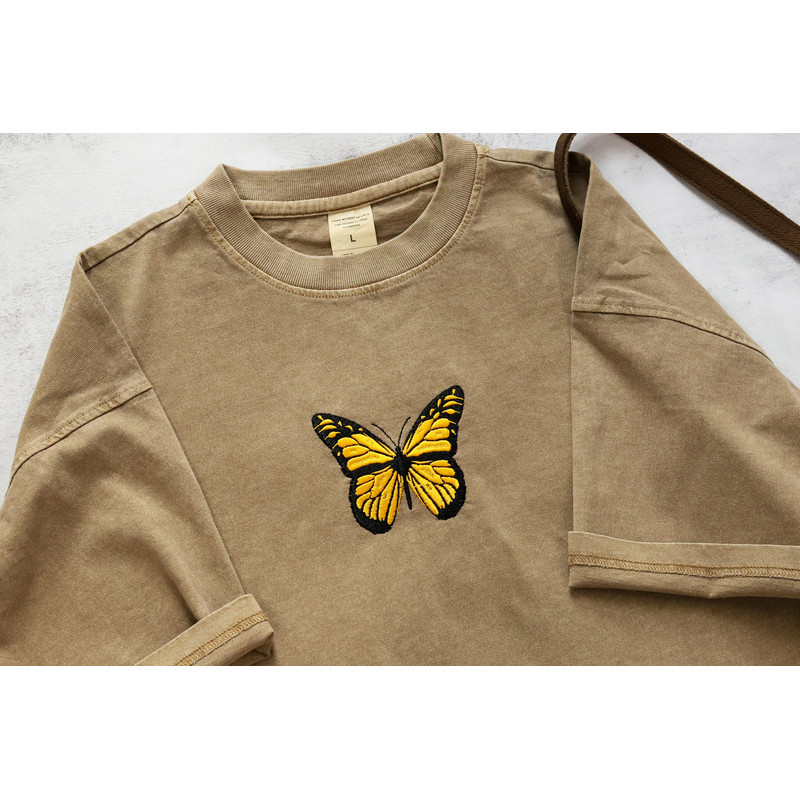 Butterfly Embroidered Tshirt,Custom Personalised Butterfly Unisex Shirt,Oversized tshirts,Gifts for herhe,Nature Lover's Gift.jpg