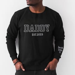 custom embroidered dad sweatshirthoodie, daddy sweatshirt, custom dad shirt with kids names,baby announcement,fathers da