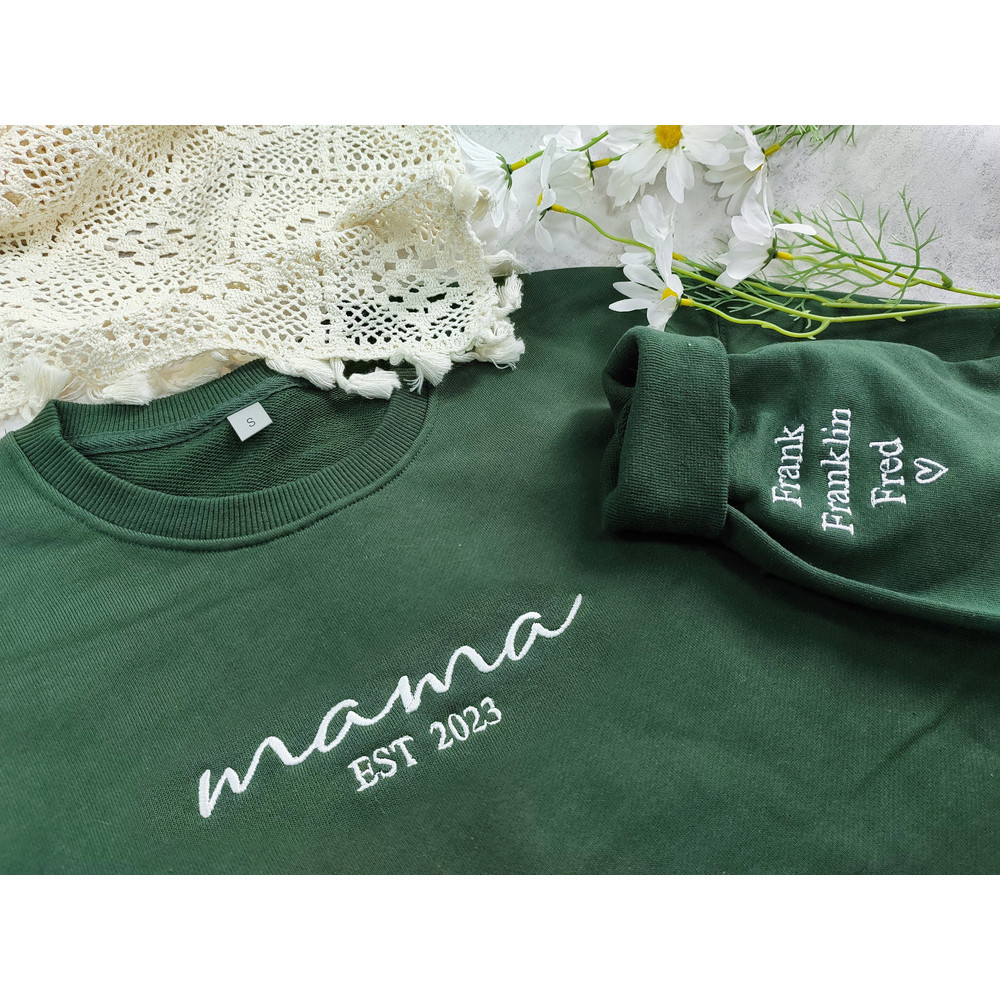 Custom mama and sleeve aesthetic embroidered crewneck sweatshirt, Grandmother sweatshirt with kids names,Mama gifts.jpg