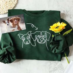 custom pet embroidered sweatshirt,custom pet gifts,personalized dog sweatshirt,embroidered hoodie,pet portrait,birthday
