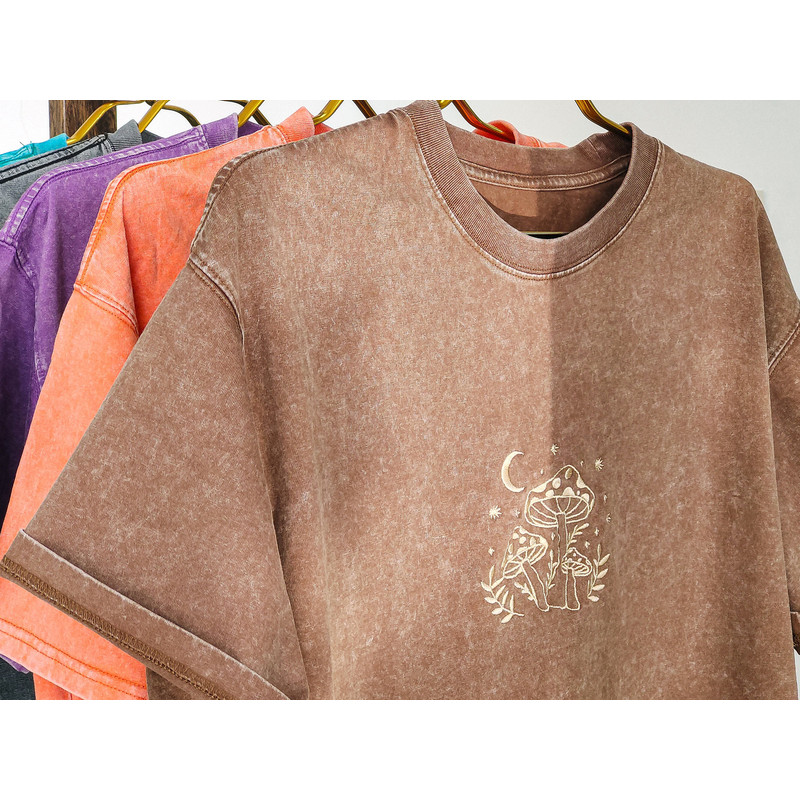 Embroidered Mushroom Tshirt,Vintage Unisex Oversize shirt,Personalized aesthetic mushroom shirt,nature shirt,mushroom gift,gift for him.jpg
