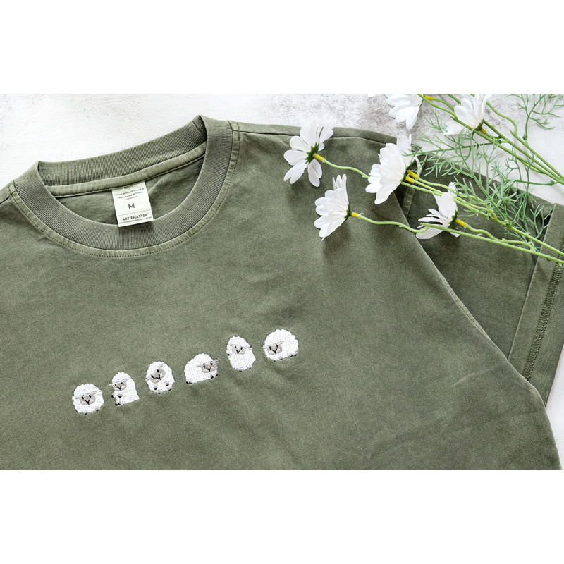 Embroidered Sheep Tshirt,Personalised Cute sheep Unisex Shirt,Oversized tshirts,Gifts for herhe,Animals Lover's Gift.jpg
