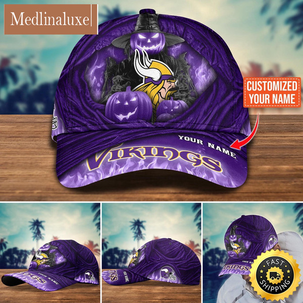 Minnesota Vikings Baseball Cap Halloween Custom Cap For Fans.jpg