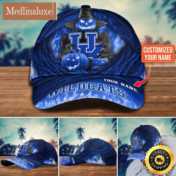NCAA Kentucky Wildcats Baseball Cap Halloween Custom Cap For Fans.jpg
