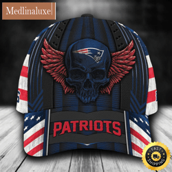 New England Patriots Skull Wings All Over Print 3D Classic Cap