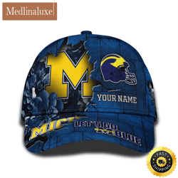 Personalized NCAA Michigan Wolverines All Over Print Baseball Cap Show Your Pride