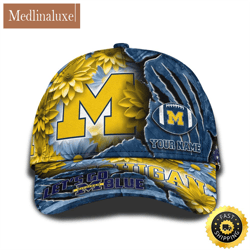 Personalized NCAA Michigan Wolverines All Over Print Baseball Cap The Perfect Way To Rep Your Team