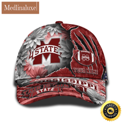 Personalized NCAA Mississippi State Bulldogs All Over Print Baseball Cap The Perfect Way To Rep Your Team