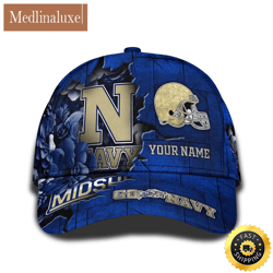 Personalized NCAA Navy Midshipmen All Over Print Baseball Cap Show Your Pride